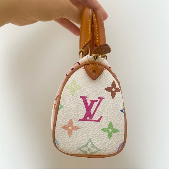 SOLD 🥰🥰Authentic Louis Vuitton White Multicolor Mini Speedy - Picture 5 of 13